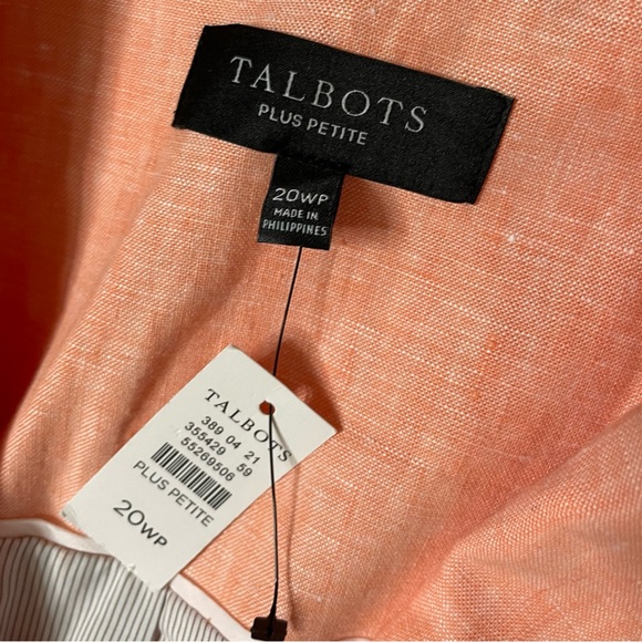 Talbots Plus Petite Peach Linen Blazer - Picture 5 of 7